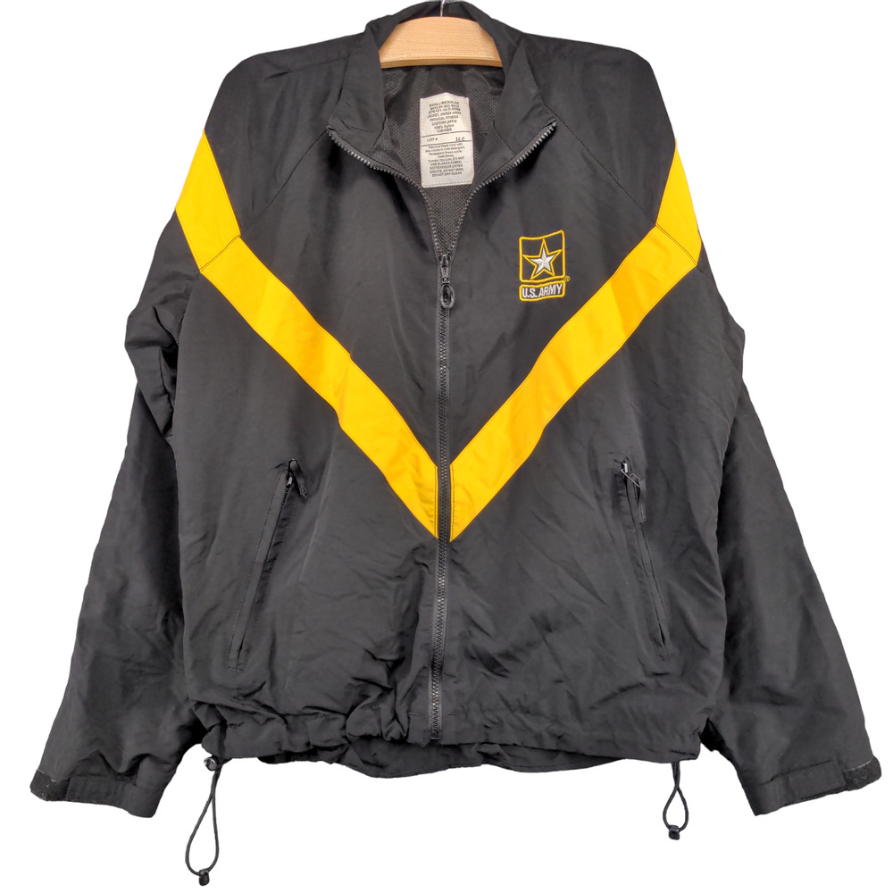 U.S. Army Mens Physical Fitness Jacket APFU Black Size Small Embroidered Logo